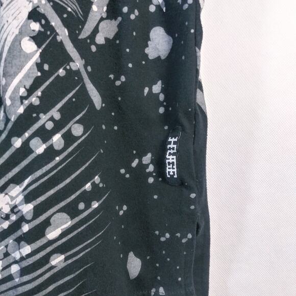 HUGE CLOTHING VNSHD Black Palm Leaf Print Short Sleeve Tee Size XL - Picture 5 of 6